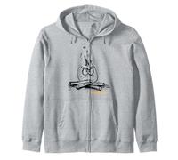 Funny Campfire Pun I'm Burned Out Zip Hoodie