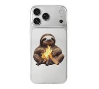 Funny Campfire Sloth Protective Cover Compatible with iPhone 17/17 Air/17 Pro/17 Pro Max Phone Case TPU Shockproof