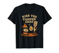 Funny Camping Cooking Art Camper Chef Value Graphic T-Shirt, Men, Black, L