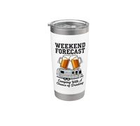 Funny Camping Drinking Weekend Forecast RV Stainless Steel Insulated Tumbler