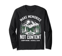 Funny Camping for Men Camp More Scroll Less Make Memories Long Sleeve T-Shirt