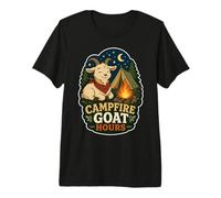 Funny Camping Goat Campfire Outdoor Humor Premium T-Shirt