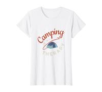 Funny Camping is My Therapy for Camper Value Graphic T-Shirt, Women, White, L