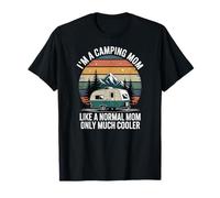 Funny Camping Mom Cooler Than Normal Retro Sunset T-Shirt