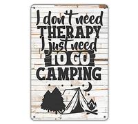 Funny Camping Quote Metal Tin Sign Wall Decor Farmhouse Rustic Camping Signs for Home Garage Men Cave Yard Decor Camper Gifts (Wooden Style) 6x8 Inch