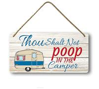 Funny Camping Sign Camper Bathroom Decor No Pooping In The Camper Signs Happy Campers Personalized Gifts Rv Rules For Travel Trailer Wall Art Decor Welcome Wood Hanging Sign