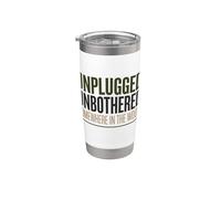 Funny Camping Unplugged Unbothered Somewhere in the Woods Stainless Steel Insulated Tumbler