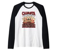 Funny Canasta is Like Sex Good Partner Good Hand Card Player Raglan Baseball Tee