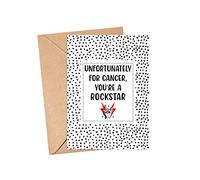 Funny Cancer Card - Beat Cancer Rock Star Breast Cancer Gift Cancer Positivity Cancer Get Well Card Encouragement Card Cancer Survivor Gift, 5 x 7 inches