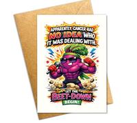 Funny Cancer Survivor Greeting Card, Apparently Cancer Had No Idea Who It Was Dealing With Card, Dark Humor Empowerment Card for Cancer Fighter, Bold Motivational Card 8x5.3 Inch With Envelope