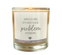Funny Candle for Work Leaving Smells Like It’s Not Your Problem Anymore Soy Wax Vanilla Scented 30cl CLEARWCJ19