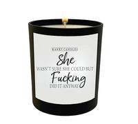 Funny Candle Positive Quotes Empowering Humour Black Jar Soy Wax Strong Scent Motivation Life Mood Confidence Best Friend, co Worker (She Wasn't Sure)