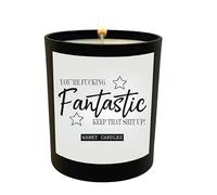 Funny Candle Positive Quotes Empowering Humour Black Jar Soy Wax Strong Scent Motivation Life Mood Confidence Best Friend, co Worker (Fantastic)