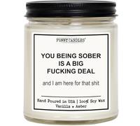 Funny Candles - Sobriety Gifts for Women, Men - Funny Sobriety Recovery Gift Ideas,Sober Anniversary Present - Inspirational Recovery Gift - Thoughtful Milestone, AA, NA, Addiction Candle