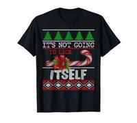 Funny Candy Cane Naughty Ugly Sweater Humor Christmas T-Shirt