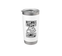 Funny Cant Fix Stupid Document It Paralegal Clerk Stainless Steel Insulated Tumbler
