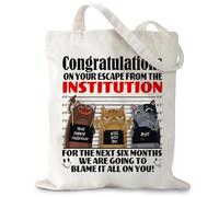 Funny Canvas Tote Bag, Womens Tote Bag Leaving Presents for Colleagues, Funny Leaving Gifts for Colleagues Women, Reusable Grocery Canvas Bag Retirement Gifts Congratulations on Your New Job