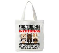 Funny Canvas Tote Bag, Womens Tote Bag Leaving Presents for Colleagues, Funny Leaving Gifts for Colleagues Women, Reusable Grocery Canvas Bag Retirement Gifts Congratulations on Your New Job (Dog)