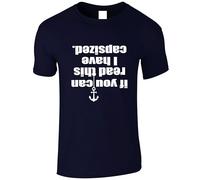 Funny Capsized Sailing T-Shirt If You can Read This Angler Gift Xmas Present Top (UK, Alpha, M, Regular, Regular, Navy)