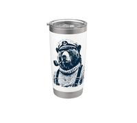Funny Captain Bear Sailor Maritime Ocean Coastal Wildlife Stainless Steel Insulated Tumbler