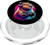 Funny Capybara Arcade Master Retro Video Gamer PopSockets PopGrip for MagSafe