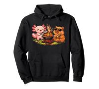 Funny Capybara Axolotl Camping BBQ Cute Summer Vibes Food Pullover Hoodie