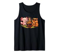 Funny Capybara Axolotl Camping BBQ Cute Summer Vibes Food Tank Top