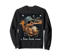 Funny Capybara Ballfield Baseball Field I Live Here Now Sweatshirt