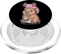 Funny Capybara Boba Tea Axolotl Kawaii Chibi Cute PopSockets PopGrip for MagSafe