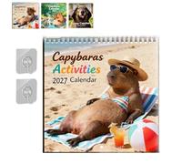 Funny Capybara Calendar 2027, 12 Month Thick Coated Paper Planner (C#) | Funny Wall Calendar 2027 with Hilarious Capybara Photos, Coil Bound Design, 21x42cm for Home Office Bedroom Décor