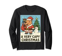 Funny Capybara Christmas- A Very Capy Christmas Santa Long Sleeve T-Shirt