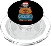 Funny Capybara Gorilla Christmas Outfit Xmas Boys Girls PopSockets PopGrip for MagSafe