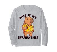 Funny Capybara Hawaiian Aloha Tropical Summer Vacation Vibe Long Sleeve T-Shirt