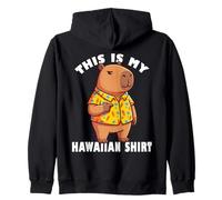 Funny Capybara Hawaiian Aloha Tropical Summer Vacation Vibe Zip Hoodie