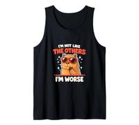 Funny Capybara I'm Not Like The Others I'm Worse Ironic Meme Tank Top