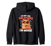 Funny Capybara I'm Not Like The Others I'm Worse Ironic Meme Zip Hoodie