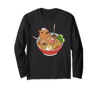Funny Capybara Japanese Ramen Noodles Bowl Japan Zoo Long Sleeve T-Shirt
