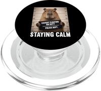Funny Capybara Mugshot Caught Floating on Duty Staying Calm PopSockets PopGrip for MagSafe