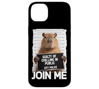 Funny Capybara Mugshot Guilty of Chilling in Public Join Me Case for iPhone 14 Plus