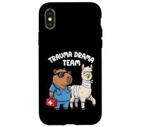 Funny Capybara Nurse Llama Patient Trauma Drama Team Medical Case for iPhone X/XS