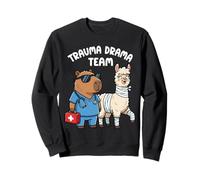 Funny Capybara Nurse Llama Patient Trauma Drama Team Medical Sweatshirt