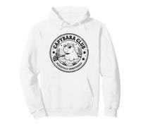 Funny Capybara Peacefully Unbothered Capybara Club Retro Pullover Hoodie