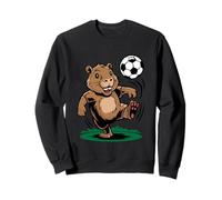 Funny Capybara Playing Soccer Football Cartoon Sweatshirt