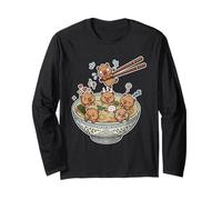 Funny Capybara Ramen Bowl Cute Kawaii Capybara Anime Graphic Long Sleeve T-Shirt