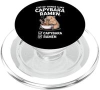 Funny Capybara Ramen Saying List Of Things I Like PopSockets PopGrip for MagSafe