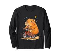 Funny Capybara Riding Bike Long Sleeve T-Shirt