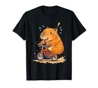 Funny Capybara Riding Bike T-Shirt