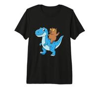 Funny Capybara Riding Dinosaur Cute T Rex Dino Boys Kids Premium T-Shirt