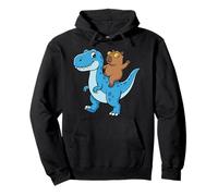 Funny Capybara Riding Dinosaur Cute T Rex Dino Boys Kids Pullover Hoodie