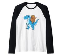 Funny Capybara Riding Dinosaur Cute T Rex Dino Boys Kids Raglan Baseball Tee